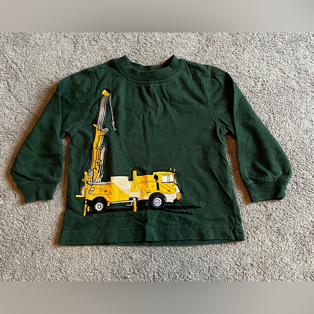Vintage KRU Youth size 3T ‘Construction’ Green Long Sleeve Shirt